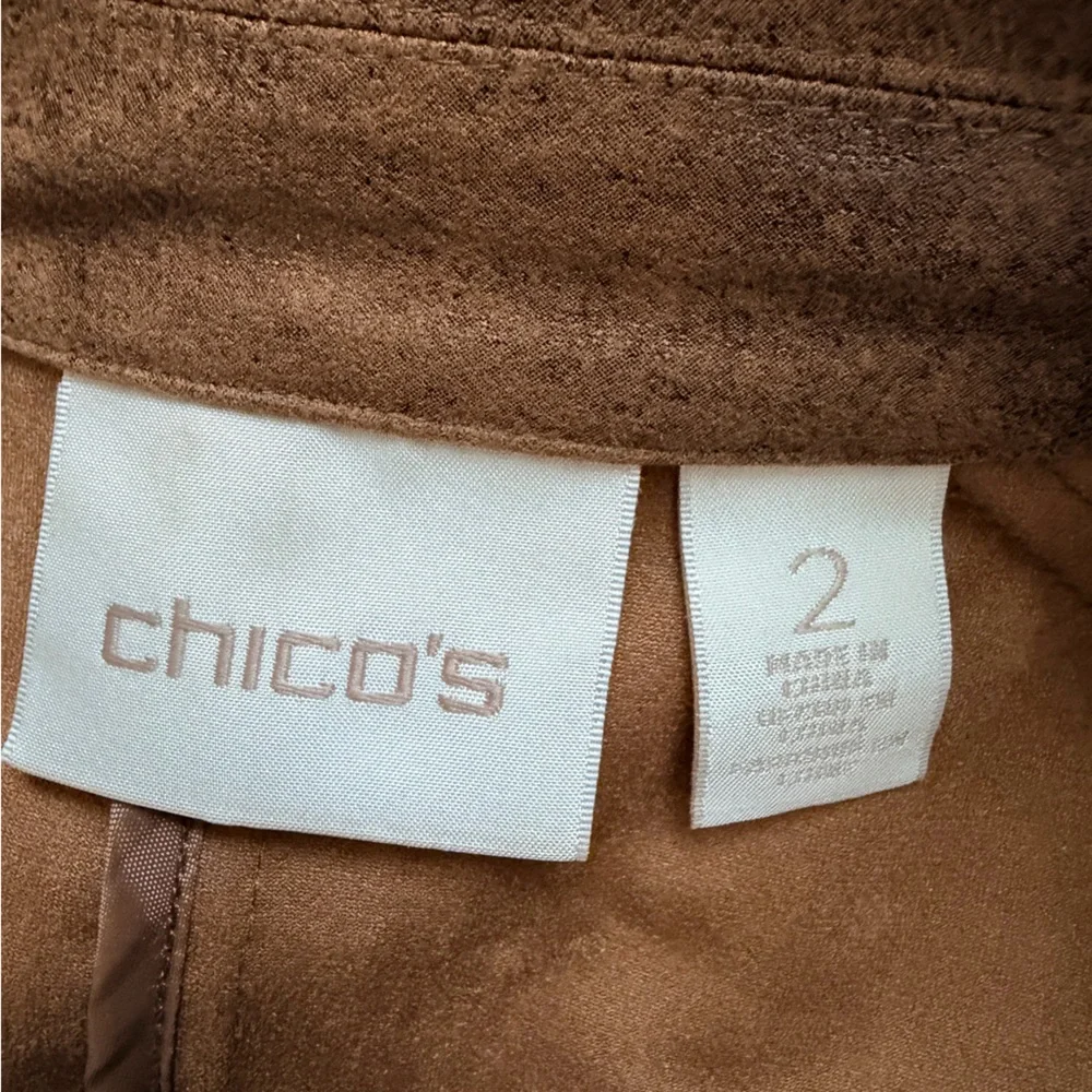 Chico's Tan Faux Leather Jacket - Picture 3 of 4